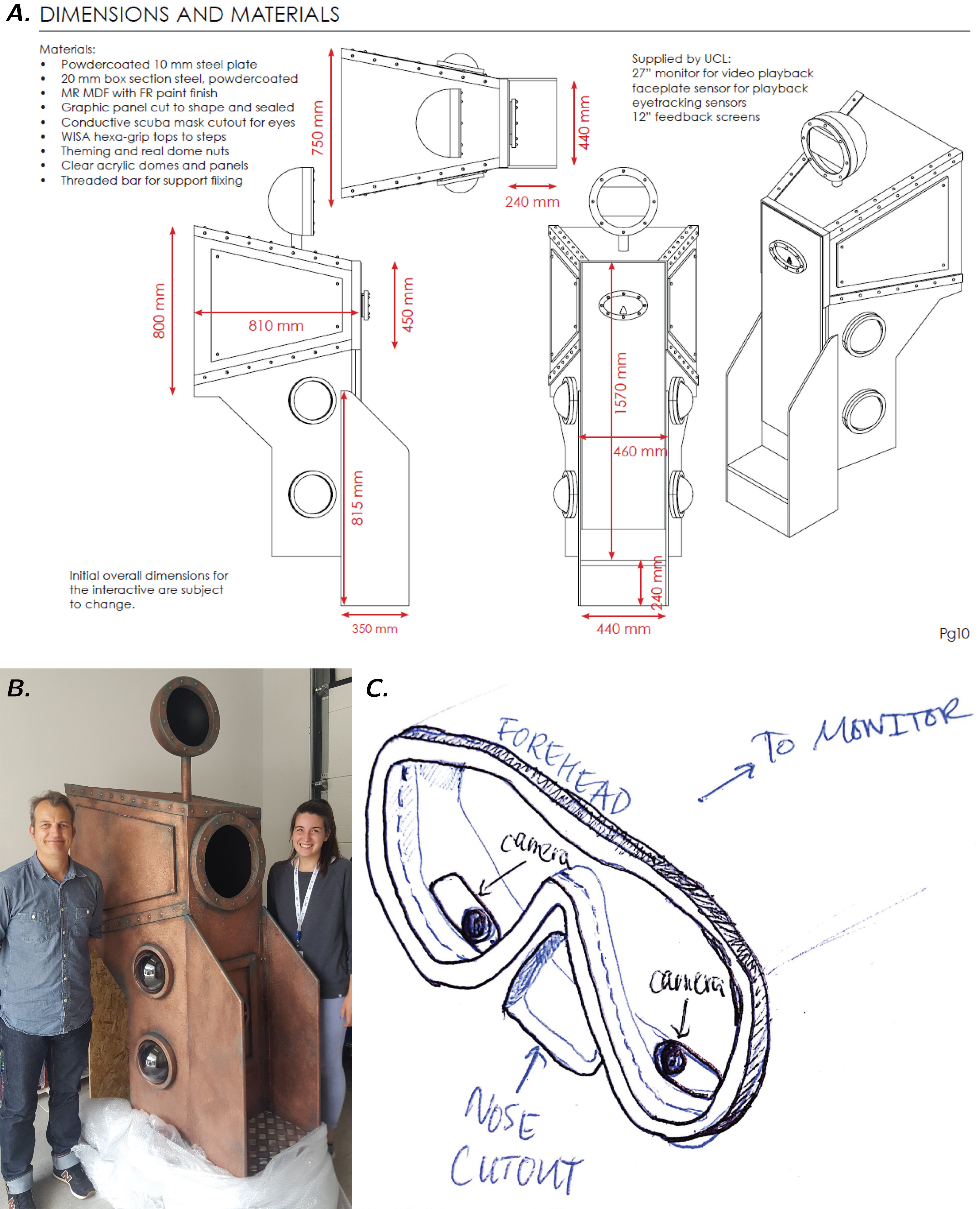 Additional details on the fabrication of the exhibit